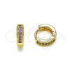 Argolla Huggie 02.195.0106.5.10 Oro Laminado, con Dark Ametista Micro Pave, Pulido, Tono Dorado