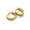 Argolla Huggie 02.195.0106.6.10 Oro Laminado, con Granate Micro Pave, Pulido, Tono Dorado