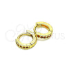 Argolla Huggie 02.195.0105.2.10 Oro Laminado, con Granate Micro Pave, Pulido, Tono Dorado
