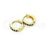 Argolla Huggie 02.195.0105.6.10 Oro Laminado, con Zafiro Azul Micro Pave, Pulido, Tono Dorado