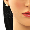 Arete Dormilona 02.213.0401 Oro Laminado, Diseño de Elefante, Pulido, Tono Dorado