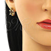 Argolla Huggie 02.210.0712.2.12 Oro Laminado, Diseño de Tortuga, con Negro Zirconia Cubica, Pulido, Tono Dorado