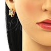 Argolla Huggie 02.210.0714.15 Oro Laminado, Diseño de Tortuga, con Blanca Zirconia Cubica, Pulido, Tono Dorado