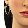 Arete Dormilona 02.341.0121 Oro Laminado, Diseño de Mariposa, con Blanca Micro Pave, Pulido, Tono Dorado