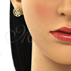 Arete Dormilona 02.344.0132 Oro Laminado, Diseño de Búho, con Blanca Micro Pave and Rubi Zirconia Cubica, Pulido, Tono Dorado