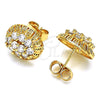Arete Dormilona 02.387.0091 Oro Laminado, con Blanca Zirconia Cubica, Pulido, Tono Dorado