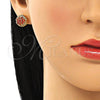 Arete Dormilona 02.387.0091.1 Oro Laminado, con Granate Zirconia Cubica, Pulido, Tono Dorado