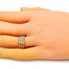 Anillo Multi Piedra 01.310.0022 Oro Laminado, Diseño de Mariposa, con Blanca Micro Pave, Pulido, Tono Dorado (One size fits all)