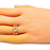Anillo Elegante 01.310.0030 Oro Laminado, Diseño de Cubana, Pulido, Tono Dorado (One size fits all)