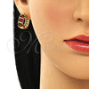 Argolla Huggie 02.210.0026.10.15 Oro Laminado, con Granate Zirconia Cubica, Pulido, Tono Dorado