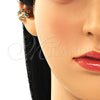 Earcuff 02.210.0729.1 Oro Laminado, Diseño de Oja, con Blanca Micro Pave, Pulido, Tono Dorado