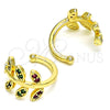 Earcuff 02.210.0729.1 Oro Laminado, Diseño de Oja, con Blanca Micro Pave, Pulido, Tono Dorado