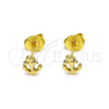 Arete Dormilona 02.213.0403 Oro Laminado, Diseño de Ancla, Pulido, Tono Dorado