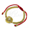 Pulsera Bolo Ajustable 03.193.0007.11 Oro Laminado, Diseño de Bola, con Blanca Micro Pave, Pulido, Tono Dorado (04 MM Thickness, 11 Inches Length)