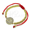 Pulsera Bolo Ajustable 03.193.0010.11 Oro Laminado, Diseño de Amor y Corazón, con Blanca Micro Pave, Pulido, Tono Dorado (04 MM Thickness, 11 Inches Length)