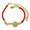 Pulsera Elegante 03.193.0014.06 Oro Laminado, Diseño de Palmera, con Blanca Micro Pave, Pulido, Tono Dorado (02 MM Thickness, 6 Inches Length)
