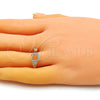 Anillo Multi Piedra 01.102.0001 Oro Laminado, con Blanca Micro Pave, Pulido, Tono Dorado (One size fits all)