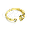 Anillo Multi Piedra 01.102.0001 Oro Laminado, con Blanca Micro Pave, Pulido, Tono Dorado (One size fits all)