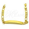 Pulsera con Placa 03.63.2229.08 Oro Laminado, Pulido, Tono Dorado (06 MM Thickness, 8 Inches Length)
