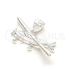 Dije Elegante 05.398.0007 Plata Rodinada, Diseño de Avión, Pulido, Crudo