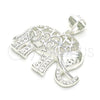 Dije Elegante 05.398.0013 Plata Rodinada, Diseño de Elefante, Pulido, Crudo