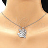 Dije Elegante 05.398.0019 Plata Rodinada, Diseño de Pajaro, Pulido, Crudo