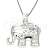 Dije Elegante 05.398.0035 Plata Rodinada, Diseño de Elefante, Pulido, Crudo