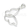 Dije Elegante 05.398.0037 Plata Rodinada, Diseño de Mariposa, Pulido, Crudo