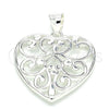 Dije Elegante 05.398.0040 Plata Rodinada, Diseño de Corazón, Pulido, Crudo