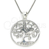 Dije Elegante 05.398.0061 Plata Rodinada, Diseño de Ãrbol, Pulido, Crudo