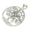 Dije Elegante 05.398.0061 Plata Rodinada, Diseño de Ãrbol, Pulido, Crudo
