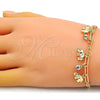 Pulsera de Dije 03.63.2232.08 Oro Laminado, Diseño de Elefante y Paperclip, con Blanca Cristal, Pulido, Tono Dorado (03 MM Thickness, 8 Inches Length)