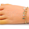 Pulsera de Dije 03.63.2244.08 Oro Laminado, Diseño de Tortuga y Paperclip, con Blanca Cristal, Pulido, Tono Dorado (04 MM Thickness, 8 Inches Length)