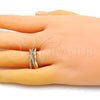Anillo Multi Piedra 01.102.0004 Oro Laminado, con Blanca Zirconia Cubica and Blanca Micro Pave, Pulido, Tono Dorado (One size fits all)