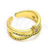 Anillo Multi Piedra 01.102.0004 Oro Laminado, con Blanca Zirconia Cubica and Blanca Micro Pave, Pulido, Tono Dorado (One size fits all)