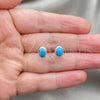 Arete Dormilona 02.399.0034 Plata Rodinada, con Perla Turquoise, Pulido, Tono Plateado