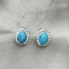 Arete Dormilona 02.399.0037 Plata Rodinada, con Zirconia Cubica Blanca y Perla Turquoise, Pulido, Tono Plateado
