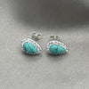 Arete Dormilona 02.399.0038 Plata Rodinada, con Zirconia Cubica Blanca y Perla Turquoise, Pulido, Tono Plateado