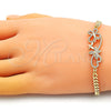 Pulsera Elegante 03.195.0002.08 Oro Laminado, Diseño de Mariposa, con Blanca Micro Pave, Pulido, Tono Dorado (04 MM Thickness, 8 Inches Length)