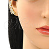 Earcuff 02.210.0738 Oro Laminado, Diseño de Oja, con Blanca Micro Pave, Pulido, Tono Dorado