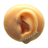 Earcuff 02.210.0738 Oro Laminado, Diseño de Oja, con Blanca Micro Pave, Pulido, Tono Dorado