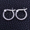 Argolla Pequeña 02.401.0001.12 Plata Rodinada, Diseño de Hueco, Diamantado, Tono Plateado