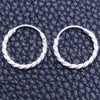 Argolla Pequeña 02.401.0027.12 Plata Rodinada, Diseño de Torcido, Diamantado, Tono Plateado