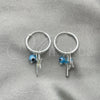 Argolla Pequeña 02.401.0031.15 Plata Rodinada, Diseño de Ojo Griego y Estrella, con Opal Aqua Azul, Pulido, Tono Plateado