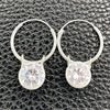 Argolla Pequeña 02.401.0045.15 Plata Rodinada, con Zirconia Cubica Blanca, Pulido, Tono Plateado