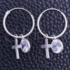 Argolla Pequeña 02.401.0047.15 Plata Rodinada, Diseño de Cruz, con Zirconia Cubica Blanca, Pulido, Tono Plateado