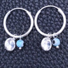 Argolla Pequeña 02.402.0007.15 Plata Rodinada, Diseño de Ojo Griego, con Cristal Aqua Azul y Zirconia Cubica Blanca, Pulido, Tono Plateado