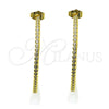 Arete Dormilona 02.210.0745 Oro Laminado, con Blanca Zirconia Cubica, Pulido, Tono Dorado