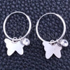 Argolla Pequeña 02.402.0015.15 Plata Rodinada, Diseño de Mariposa, con Zirconia Cubica Blanca, Pulido, Tono Plateado