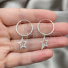 Argolla Pequeña 02.402.0021.15 Plata Rodinada, Diseño de Estrella, Pulido, Tono Plateado